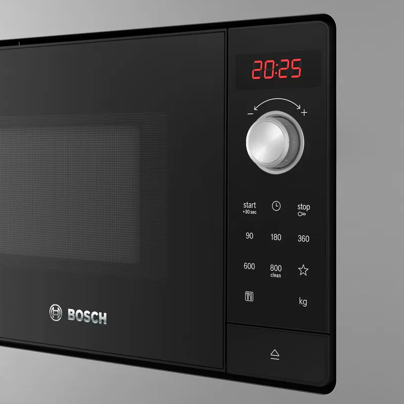 ▻ Microondas Bosch BEL623MS3 Acero Inoxidable, Integrable, Serie 2, 20Litros, 800W, 1000W Grill, 5 niveles